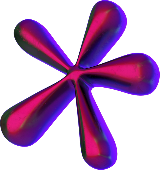 Chrome and Metal Elements Purple Flower